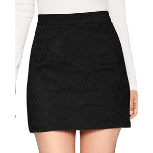 image:imageMANGOPOP Mini Faux Suede Skirt for Women High Waist SkirtsBlack011