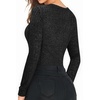 image:imageMANGOPOP Long Sleeve Shirts for Women Thermal Ribbed Crew Neck Lightweight Sweater Fitted Fall Winter Womens Tops 2025 TrendyBlack Gray
