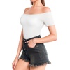 image:imageMANGOPOP Off Shoulder Short Sleeve Body Suit White XS