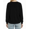 image:imageMANGOPOP Ribbed Henley Sweatshirt for Women Oversized Casual Long Sleeve Pullover Top with Decorative ButtonsBlack
