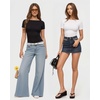 image:imageMANGOPOP Short Sleeve Boat Neck Tops for Women Fitted Tight Shirts Summer Y2k Basic Tops 2026 Spring OutfitsCreamy White