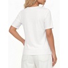 image:imageMANGOPOP Womens Half Sleeve Cowl Neck Top Mid Elbow 34 Sleeve T Shirts Going Out Casual Dressy Blouses 2026White