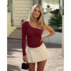 image:imageMANGOPOP Womens One Shoulder Tank Top Bodysuit Sexy Sleeveless Long Sleeve Backless Body Suits Off Shoulder Going Out TopsC6long Sleeve Burgundytttttt
