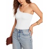 image:imageMANGOPOP Womens One Shoulder Tank Top Bodysuit Sexy Sleeveless Long Sleeve Backless Body Suits Off Shoulder Going Out TopsOne Shoulder White