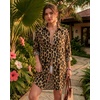 image:imageMANGOPOP Womens Swimsuit Coverup Button Down Shirt Casual Floral Bathing Suit Cover Up Beach Cover Ups Dress 2026Leopard