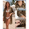 image:imageMANGOPOP Womens Swimsuit Coverup Button Down Shirt Casual Floral Bathing Suit Cover Up Beach Cover Ups Dress 2026Leopard