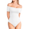 image:imageMANGOPOP Off Shoulder Short Sleeve Body Suit White XS