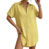 image:imageMANGOPOP Swimsuit Coverup for Women Striped Bathing Suit Cover Up Button Down Shirt Beach Cover Ups Dress 2026 Summer OutfitsA4yellow