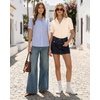 image:imageMANGOPOP Striped Button Down Shirt for Women Puff Short Sleeve Blouse Business Casual Tops Trendy 2026 SummerApricot