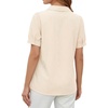 image:imageMANGOPOP Striped Button Down Shirt for Women Puff Short Sleeve Blouse Business Casual Tops Trendy 2026 SummerApricot