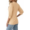 image:imageMANGOPOP Womens 34 Sleeve Puff Tunic Tops Dressy Casual Soft Stretchy Wrinkle Resistant Blouses For Work DailyApricot