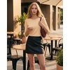 image:imageMANGOPOP Womens 34 Sleeve Puff Tunic Tops Dressy Casual Soft Stretchy Wrinkle Resistant Blouses For Work DailyApricot