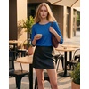 image:imageMANGOPOP Womens 34 Sleeve Puff Tunic Tops Dressy Casual Soft Stretchy Wrinkle Resistant Blouses For Work DailyRoyal Blue