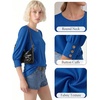 image:imageMANGOPOP Womens 34 Sleeve Puff Tunic Tops Dressy Casual Soft Stretchy Wrinkle Resistant Blouses For Work DailyRoyal Blue