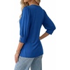 image:imageMANGOPOP Womens 34 Sleeve Puff Tunic Tops Dressy Casual Soft Stretchy Wrinkle Resistant Blouses For Work DailyRoyal Blue