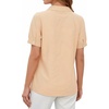 image:imageMANGOPOP Striped Button Down Shirt for Women Puff Short Sleeve Blouse Business Casual Tops Trendy 2026 SummerOrange