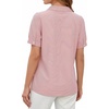 image:imageMANGOPOP Striped Button Down Shirt for Women Puff Short Sleeve Blouse Business Casual Tops Trendy 2026 SummerRed