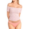 image:imageMANGOPOP Off The Shoulder Tops for Women Sexy Short Sleeve T Shirt Tops Slim FittedD02 Floral Printed