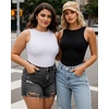 image:imageMANGOPOP Womens Tank Top Bodysuit Crew Neck Sleeveless Racerback Halter Ribbed Body Suits Sexy Summer Going Out Tops01sleeveless White