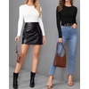 image:imageMANGOPOP Womens Tank Top Bodysuit Crew Neck Sleeveless Racerback Halter Ribbed Body Suits Sexy Summer Going Out Tops04fleece Lined Black