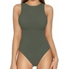image:imageMANGOPOP Womens Tank Top Bodysuit Crew Neck Sleeveless Racerback Halter Ribbed Body Suits Sexy Summer Going Out Tops05sleeveless Gray Green