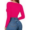 image:imageMANGOPOP Womens Tank Top Bodysuit Crew Neck Sleeveless Racerback Halter Ribbed Body Suits Sexy Summer Going Out Tops06long Sleeve Rose Pink
