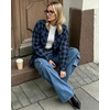 image:imageMANGOPOP YearRound Flannel Shirt for Women  Lightweight Oversized Long Sleeve Button Down Plaid for Effortless LayeringBlack and Blue Plaid