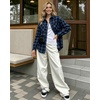 image:imageMANGOPOP YearRound Flannel Shirt for Women  Lightweight Oversized Long Sleeve Button Down Plaid for Effortless LayeringBlack and Blue Plaid
