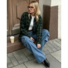 image:imageMANGOPOP YearRound Flannel Shirt for Women  Lightweight Oversized Long Sleeve Button Down Plaid for Effortless LayeringBlack and Green Plaid