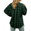 image:imageMANGOPOP YearRound Flannel Shirt for Women  Lightweight Oversized Long Sleeve Button Down Plaid for Effortless LayeringBlack and Green Plaid