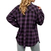image:imageMANGOPOP YearRound Flannel Shirt for Women  Lightweight Oversized Long Sleeve Button Down Plaid for Effortless LayeringBlack and Purple Plaid