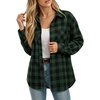 image:imageMANGOPOP YearRound Flannel Shirt for Women  Lightweight Oversized Long Sleeve Button Down Plaid for Effortless LayeringBlack and Green Plaid