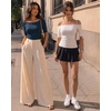 image:imageMANGOPOP Womens Half Sleeve Off the Shoulder Top Mid Elbow 34 Sleeve T Shirts Going Out Casual Trendy 2026Deep Blue