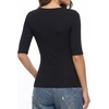 image:imageMANGOPOP Half Sleeve Tops for Women Sexy Deep V Neck Elbow Length Fitted Casual Going Out T Shirt Tops 2026 TrendyBlack
