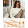 image:imageMANGOPOP Womens Long Sleeve Thermal Fleece Bodysuit Mock Turtle Neck Body Suit Slim Fit Warm Base Layer Tops Fall Outfits 2025 White Medium
