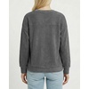 image:imageMANGOPOP Ribbed Henley Sweatshirt for Women Oversized Casual Long Sleeve Pullover Top with Decorative ButtonsBlack Grey