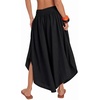 image:imageMANGOPOP Women Wide Leg Palazzo Pants 2026 Boho Summer Beach Casual Trousers Slacks for Travel VacationBlack
