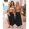 image:imageMANGOPOP Women Wide Leg Palazzo Pants 2026 Boho Summer Beach Casual Trousers Slacks for Travel VacationBlack