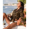image:imageMANGOPOP Womens Swimsuit Coverup Button Down Shirt Casual Floral Bathing Suit Cover Up Beach Cover Ups Dress 2026Brown Leopard