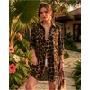 image:imageMANGOPOP Womens Swimsuit Coverup Button Down Shirt Casual Floral Bathing Suit Cover Up Beach Cover Ups Dress 2026Brown Leopard