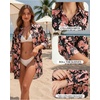 image:imageMANGOPOP Womens Swimsuit Coverup Button Down Shirt Casual Floral Bathing Suit Cover Up Beach Cover Ups Dress 2026Pink Flower