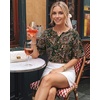 image:imageMANGOPOP Womens Boho Floral Print Tunic Top V Neck 34 Sleeve Peasant Blouse Dressy Casual Summer Beach Loose OutfitPaisley