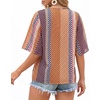 image:imageMANGOPOP Womens Boho Floral Print Tunic Top V Neck 34 Sleeve Peasant Blouse Dressy Casual Summer Beach Loose OutfitPattern