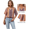 image:imageMANGOPOP Womens Boho Floral Print Tunic Top V Neck 34 Sleeve Peasant Blouse Dressy Casual Summer Beach Loose OutfitPattern