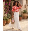 image:imageMANGOPOP Womens Boho Floral Print Tunic Top V Neck 34 Sleeve Peasant Blouse Dressy Casual Summer Beach Loose OutfitSunflower