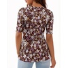 image:imageMANGOPOP Womens Half Sleeve Scoop Neck Top Mid Elbow 34 Sleeve T Shirts Going Out Casual Trendy 2026Floral Print