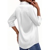 image:imageMANGOPOP Womens Satin Tunic Tops V Neck 34 Sleeve Blouses Trendy Dressy Shirts Business Casual Shirt 2026White