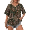 image:imageMANGOPOP Womens Boho Floral Print Tunic Top V Neck 34 Sleeve Peasant Blouse Dressy Casual Summer Beach Loose OutfitPaisley