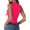 image:imageMANGOPOP Tank Top for Women Double Lined Sleeveless Crew Neck Racerback Slim Basic Fitted Summer ShirtPink
