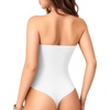 image:imageMANGOPOP Womens Strapless Thong Bodysuit Double Lined Tube Top  Off The Shoulder Thong Going Out Tops Summer Outfits Y2k Tank TopsTrendy Sexy Basic Casual 2 Snap CrotchesSoftA02 White